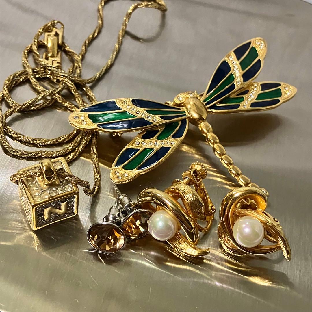 -Vintage accessory まとめ売り　ネックレス　イヤリング　- Vintage accessory まとめ売りネックレスイヤリング-