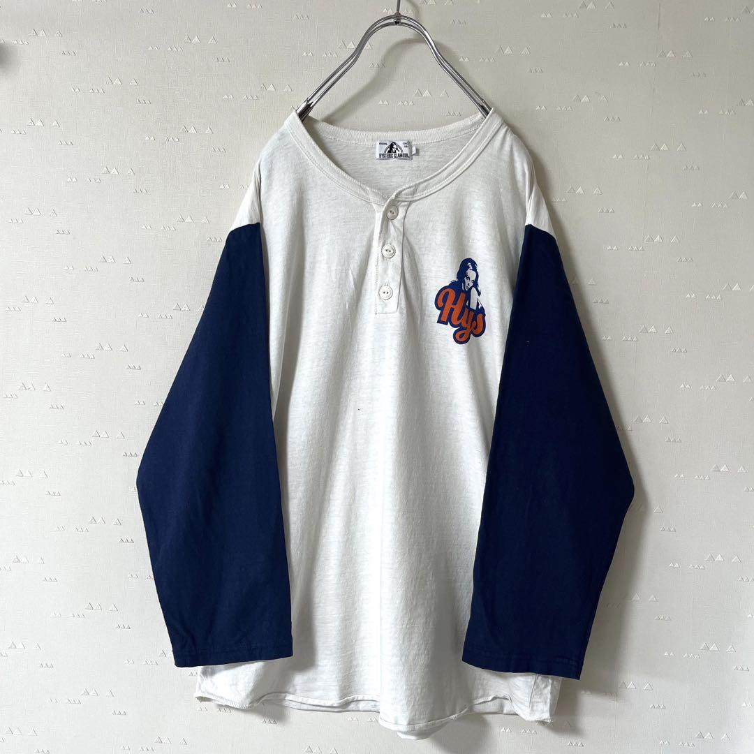 古着 ヒステリック グラマー ヴィクセンガール ヘンリーネック ロンT Tシャツ