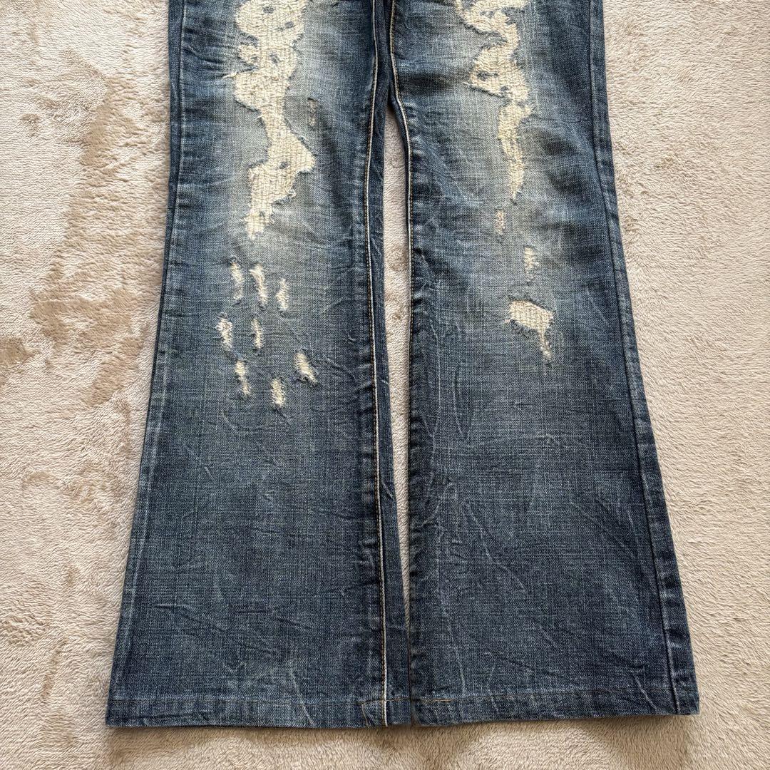 00s semantic design grunge flare denim - メルカリ