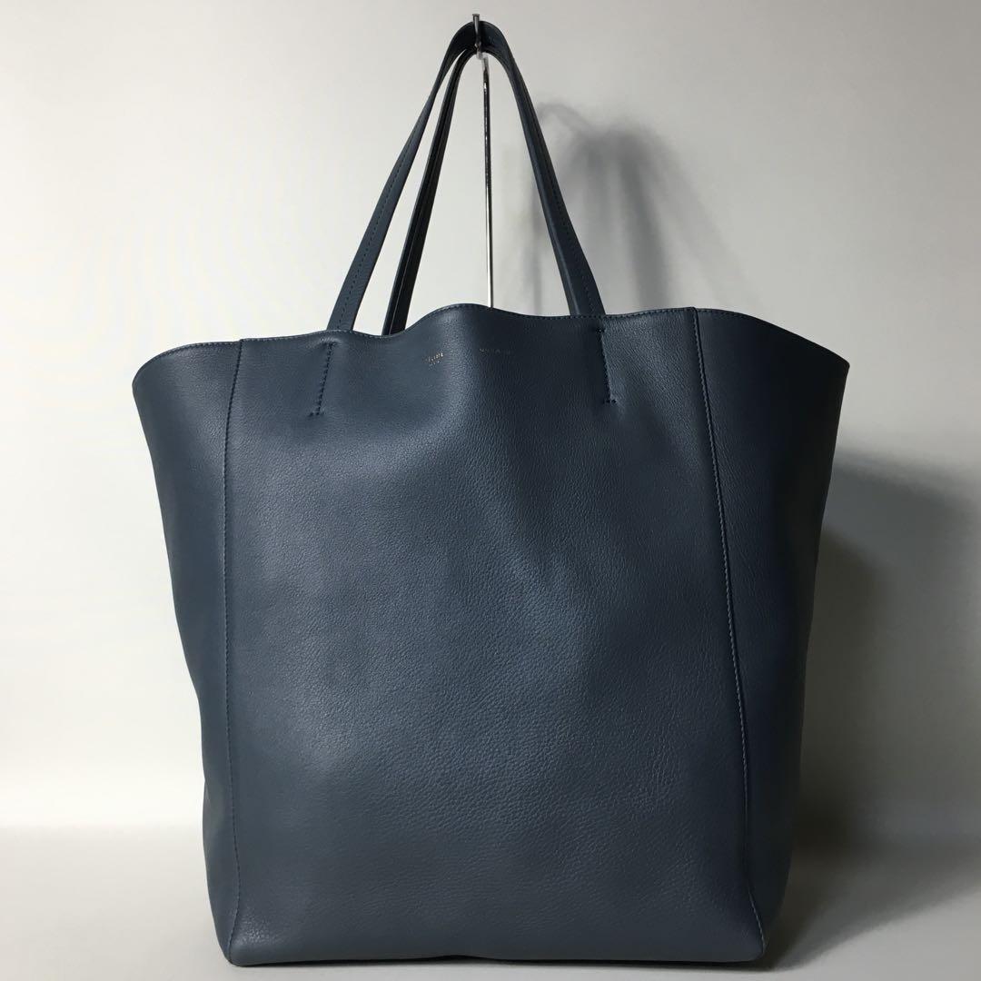 2505-124｜美品｜セリーヌ カバ トートバッグ レザー ネイビー系