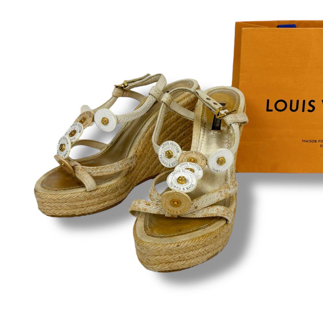 ルイヴィトン　LOUIS VUITTON ウェッジソール　サンダル　サークルロゴ