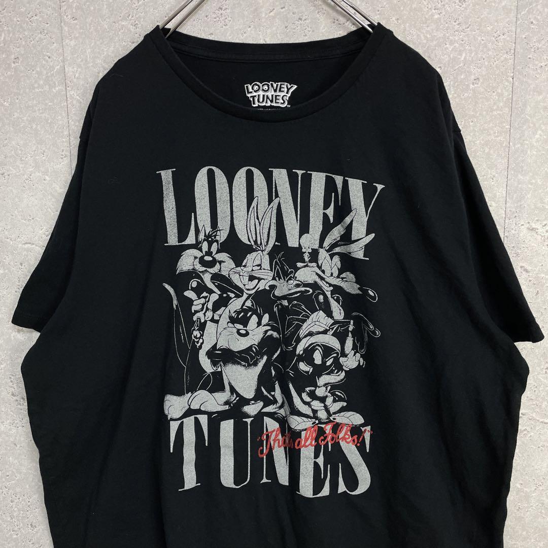 ルーニーテューンズ　キャラクター　ビックプリント　ブラックTシャツ2XL