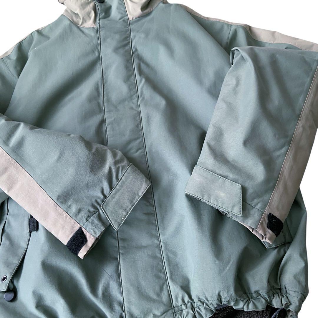 90s LANDS END ナイロン ボア フリース ジャケット