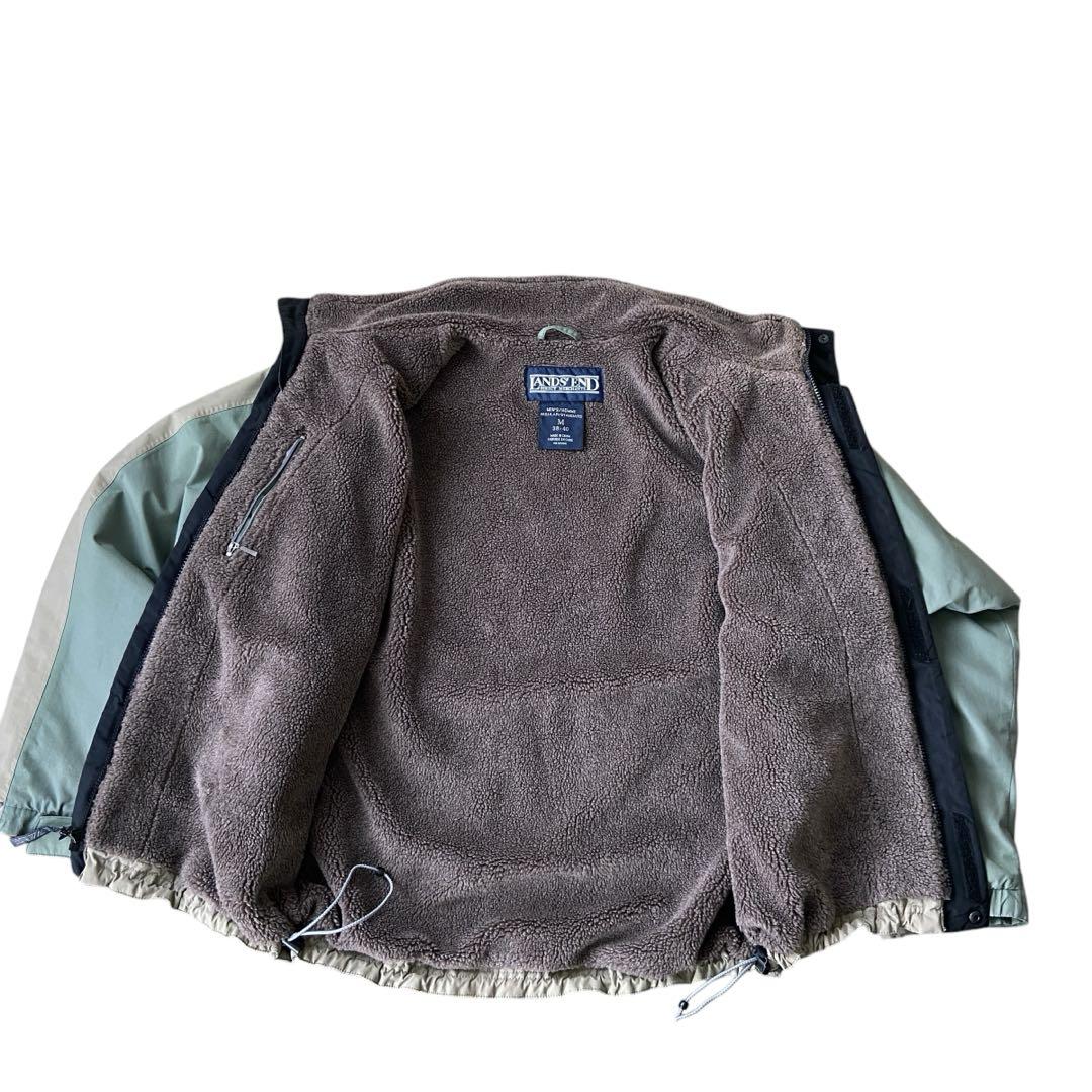 90s LANDS END ナイロン ボア フリース ジャケット