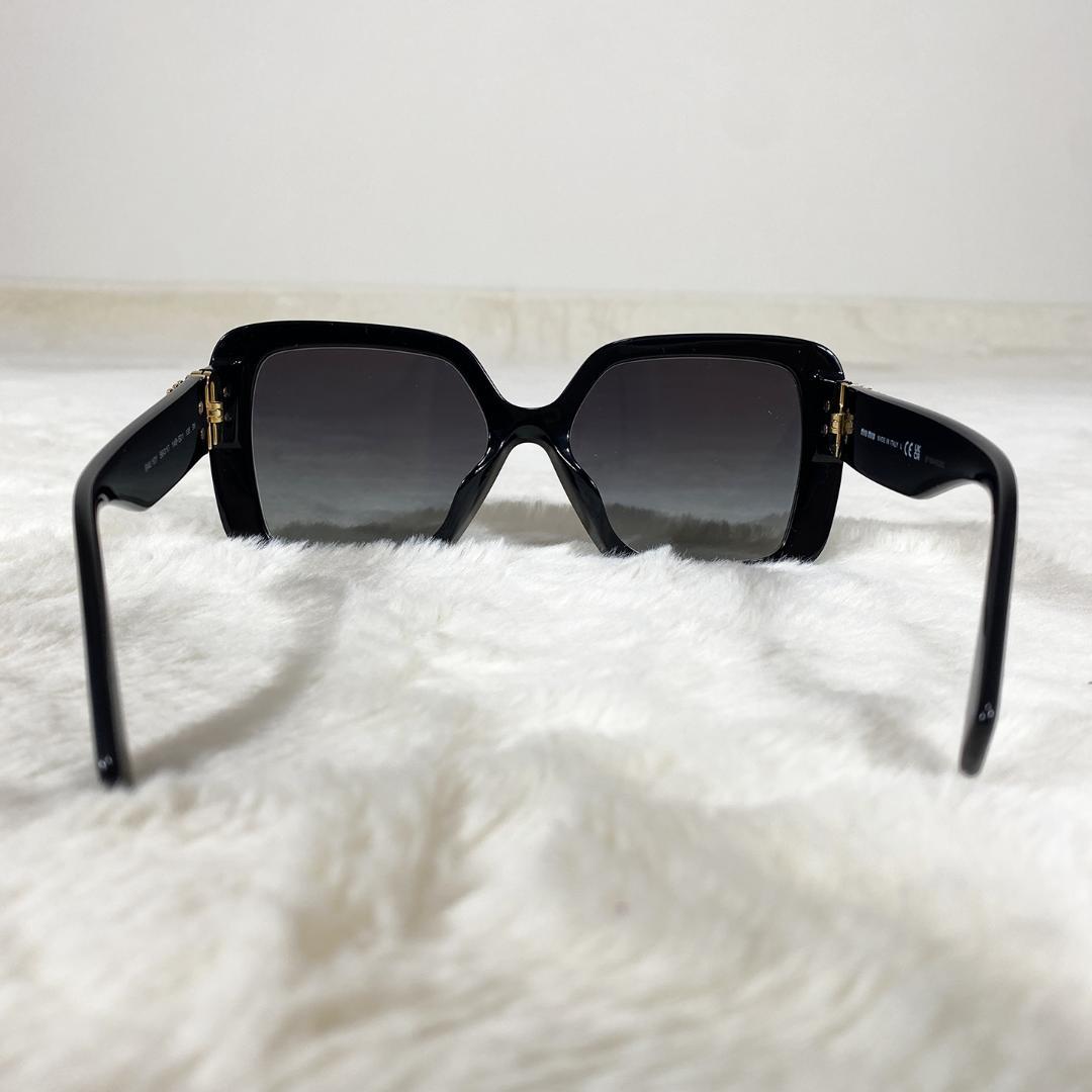 極美品 Miu Miu サングラス スクエアフレーム ゴールドロゴ 箱