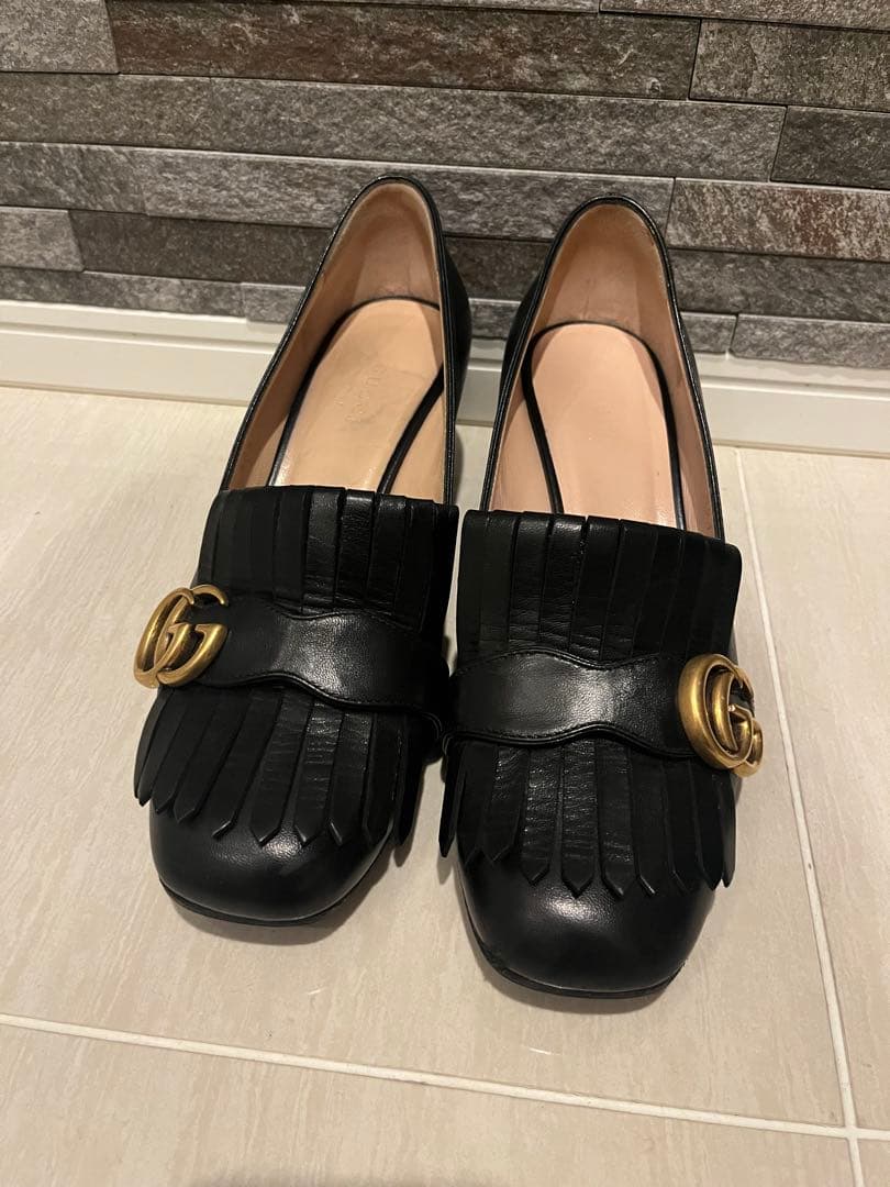 美品 gucci グッチ マーモント フリンジ パンプス 37.5(24.5) 美品 gucci グッチ マーモント フリンジ パンプス 37.5(24.5)