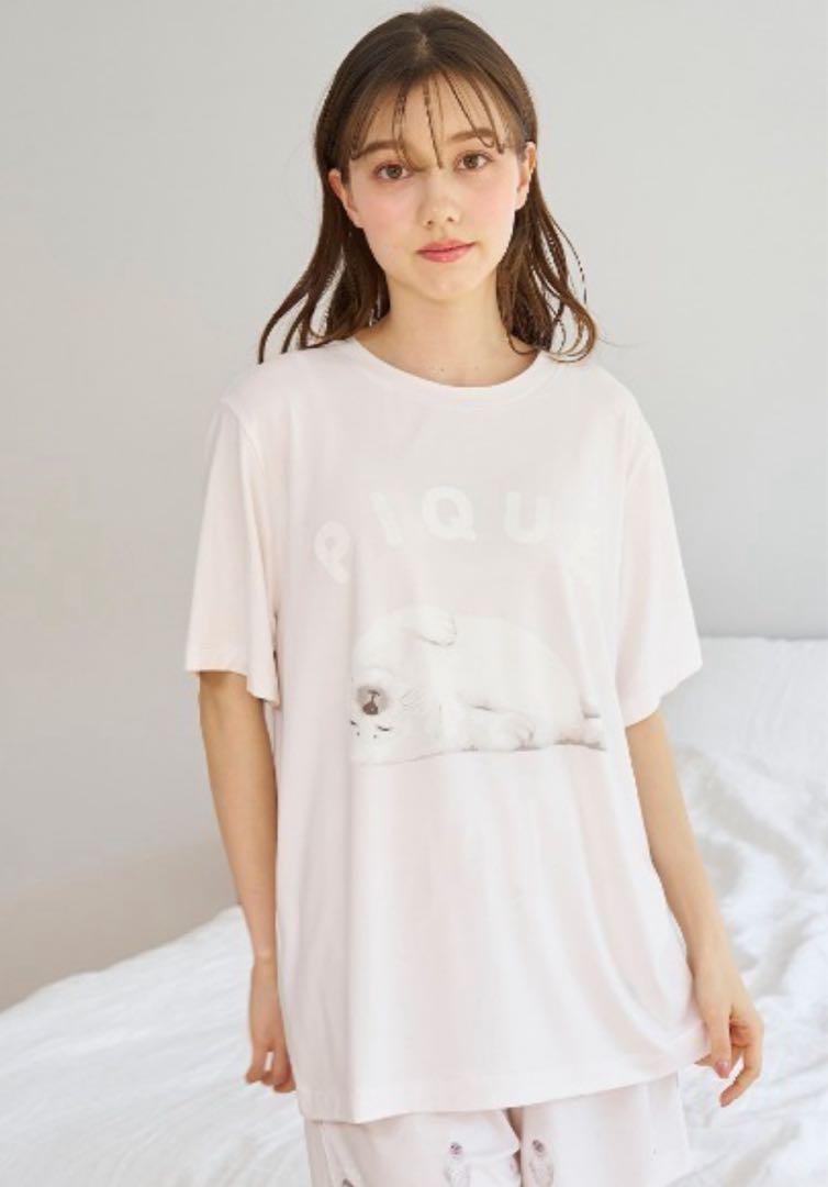 ジェラートピケ 【接触冷感】あざらしワンポイントTシャツ 新品