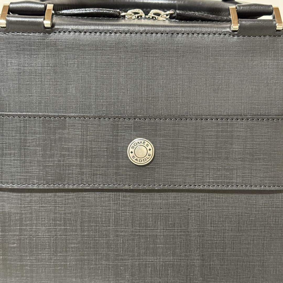 美品✨ソメスサドル 高級レザー ビジネスバッグ メンズ ブラック