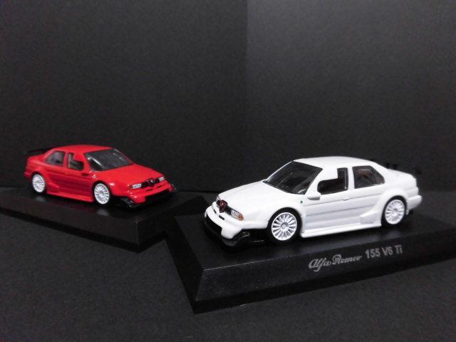 2台 赤白1/64 京商 アルファロメオ155 DTM Alfa Romeo
