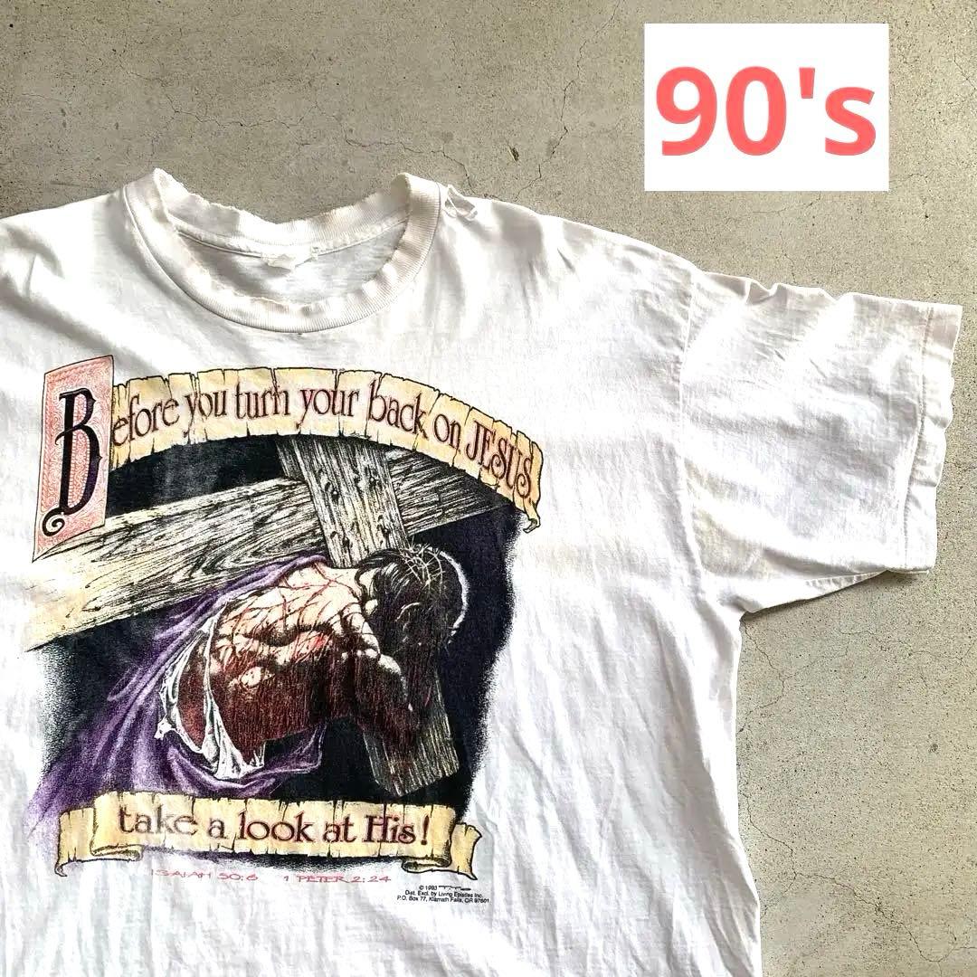 【雰囲気抜群】90年代 JESUS キリスト Tシャツ vintage