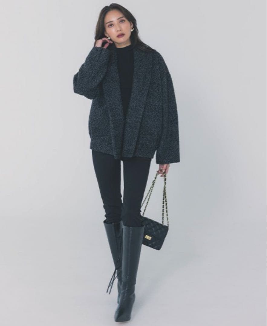 AMBIENT ウールブークレジャケット ブラックミックス アンビエントFREE SIZE・AMBIENT