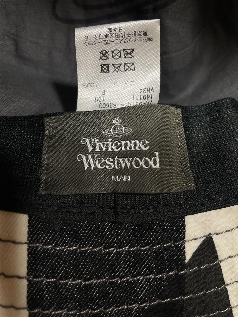 Vivienne Westwood バケットハット 総柄 マルチカラー 黒 青 Vivienne Westwood バケットハット 総柄 マルチカラー 黒 青