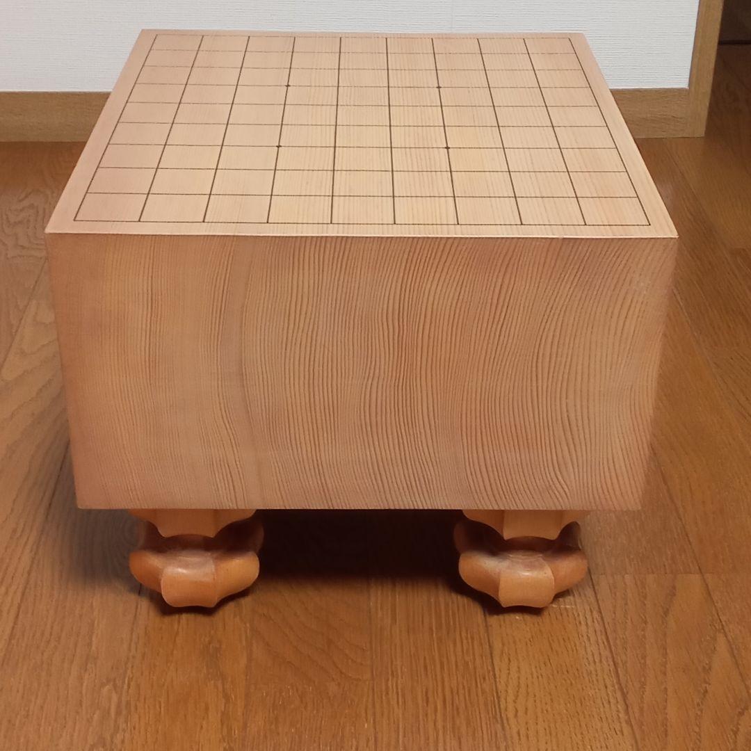 将棋盤セット　新榧　脚付き　へそあり　天上作 駒付き　駒台・カバー