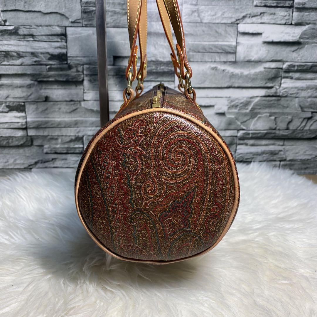 美品【ETRO】ペイズリー柄　ドラムバッグ　ミニボストン ETRO エトロ ミニボストンバッグ ハンドバッグ ペイズリー柄