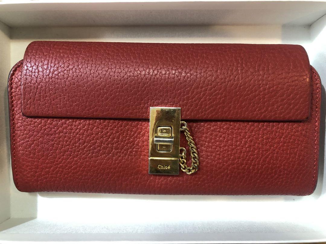 Chloé クロエ 二つ折り財布 赤