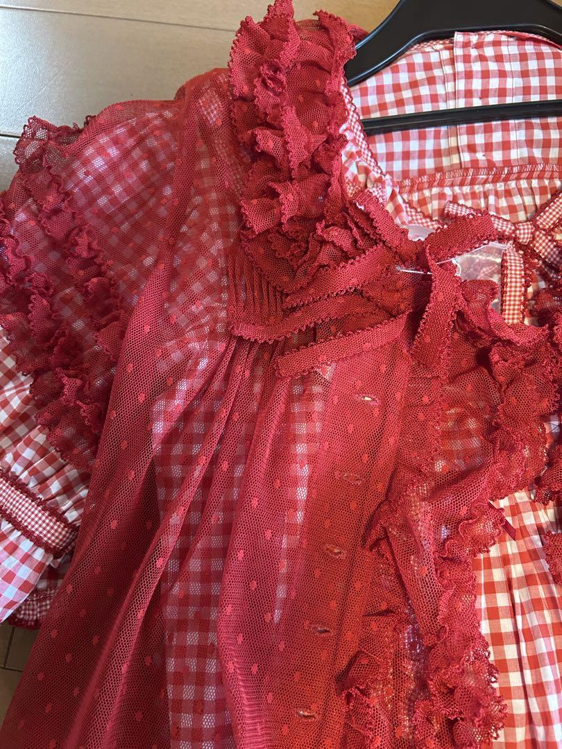 ❤︎新品❤︎ ピンクハウス　チュールブラウス　赤