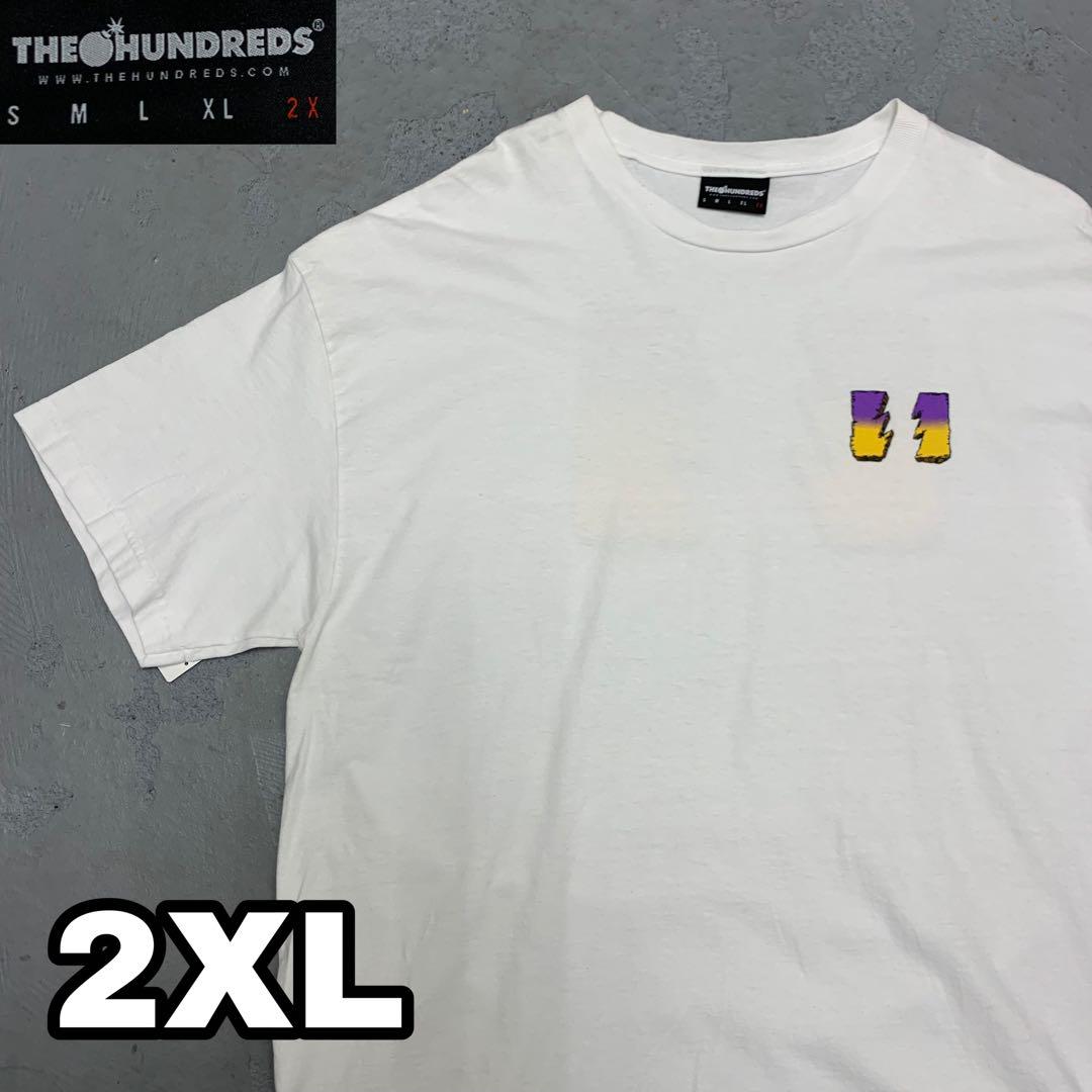 4WC666 THEHUNDREDS ロゴ　プリント半袖tシャツ