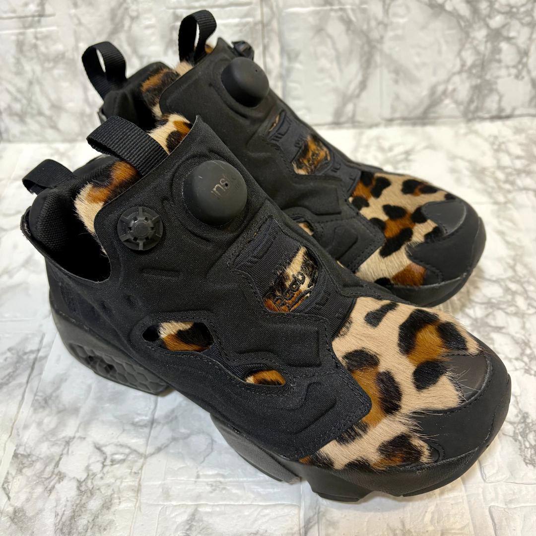 Reebok　スニーカー　靴 ヒョウ柄 ハラコ 黒 豹 23cm