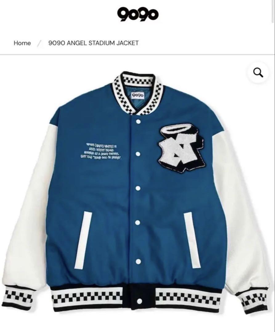 9090 ANGEL STADIUM JACKET 青/白