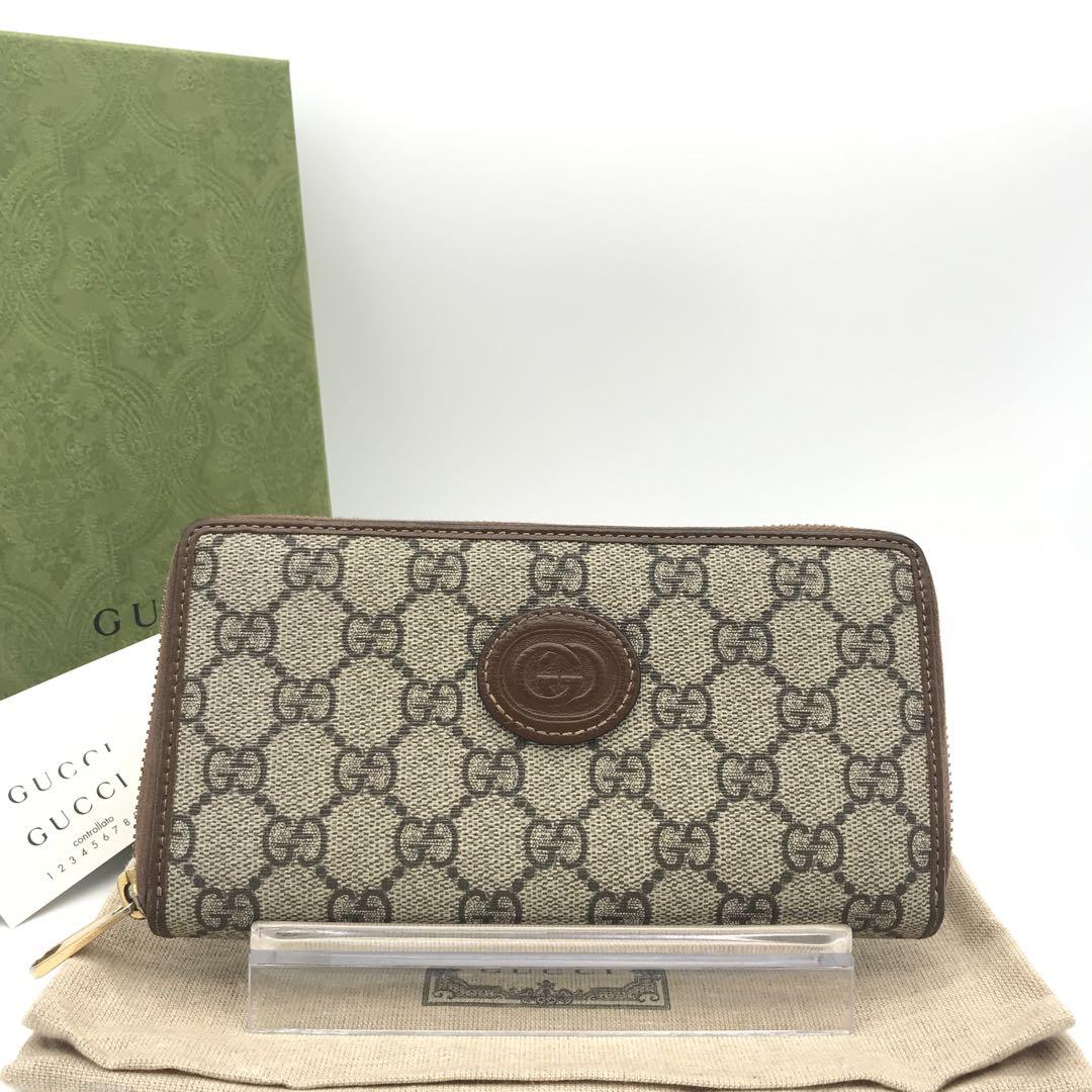 新作　新品同様　グッチ財布　グッチ長財布　インターロッキングG GGスプリーム小物