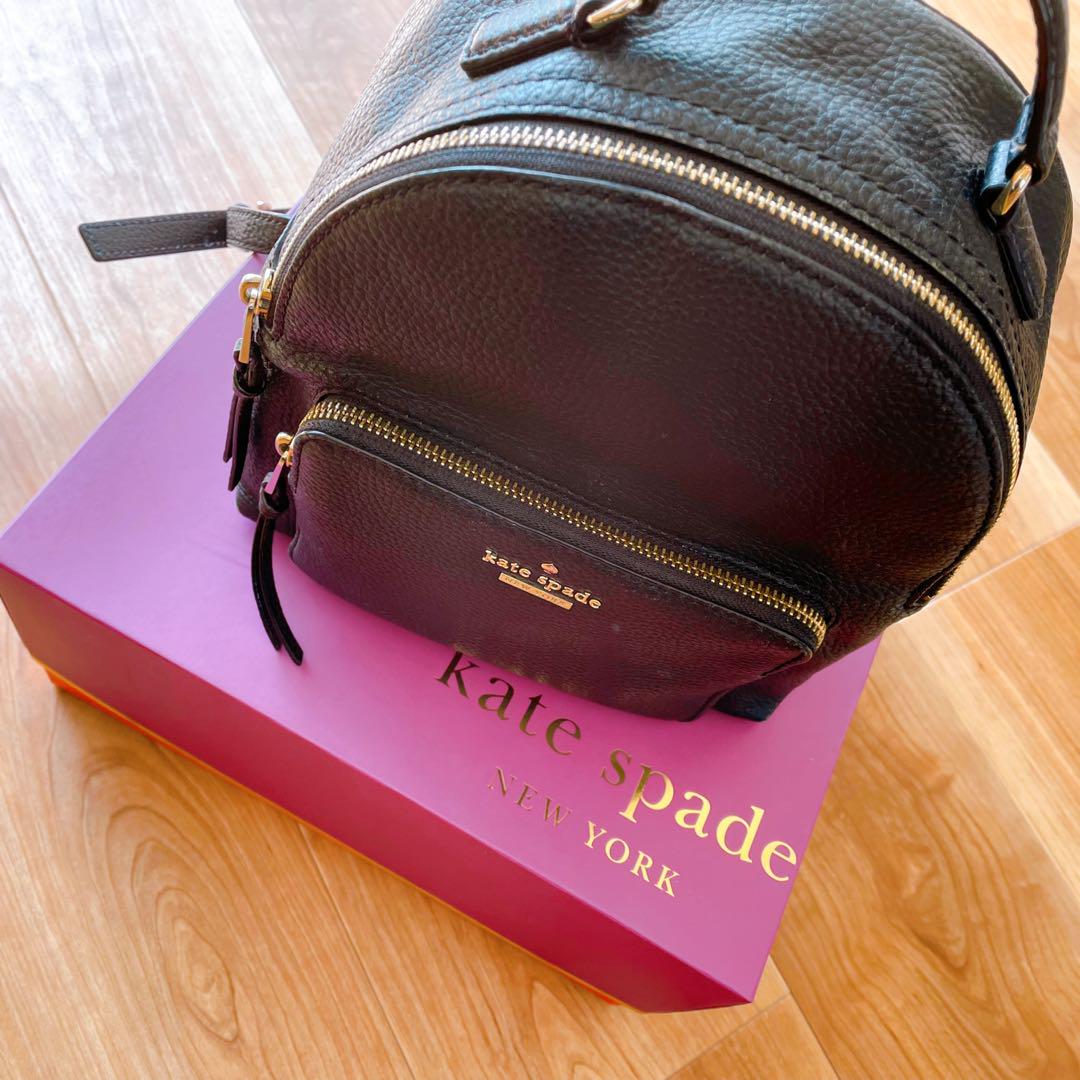 ケイトスペード kate spade ミニリュック ブラック シボ革 ケイトスペード kate spade ミニリュック ブラック シボ革