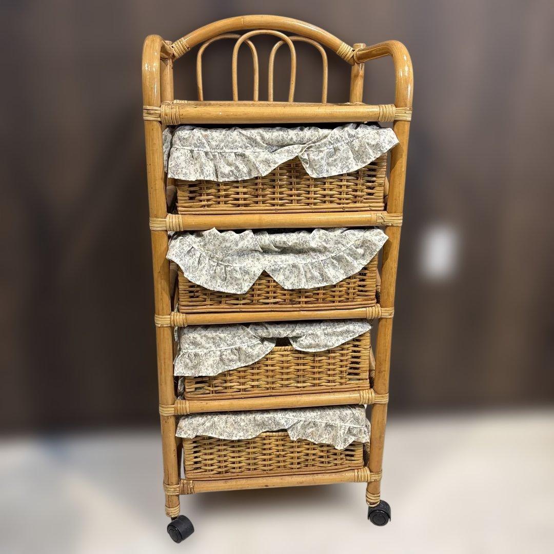 4段 ラタン チェスト キャスター - メルカリ