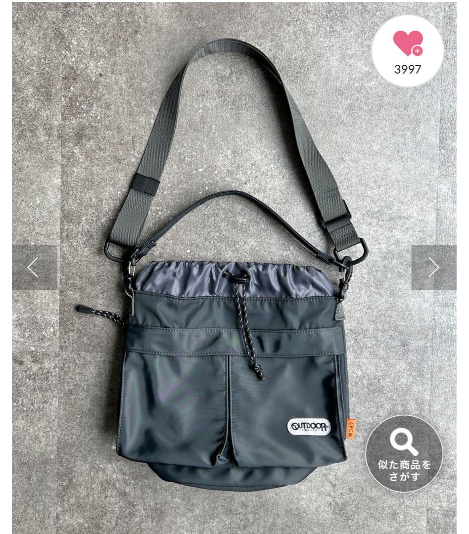 OUTDOOR グレー ショルダーバッグ