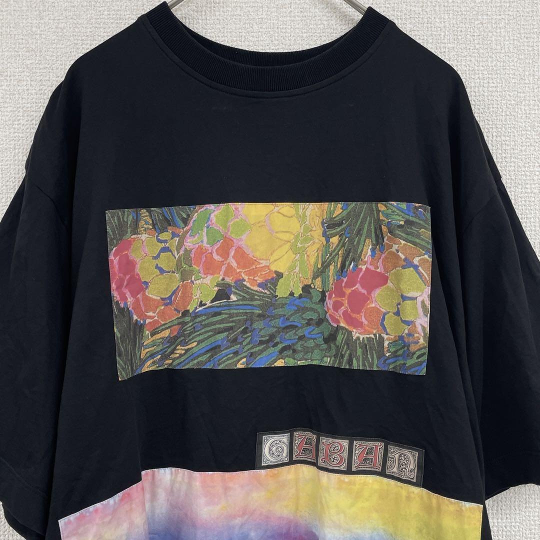 女の子向けプレゼント集結 CABaN 黒 S コットン ロゴ 花 プリントTシャツ 2023SS キャバン トップス