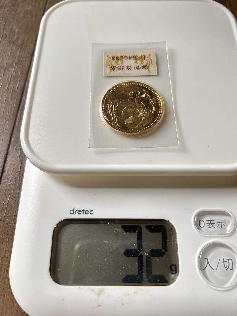 平成2年　24金　30g 天皇陛下御即位記念硬貨10万円