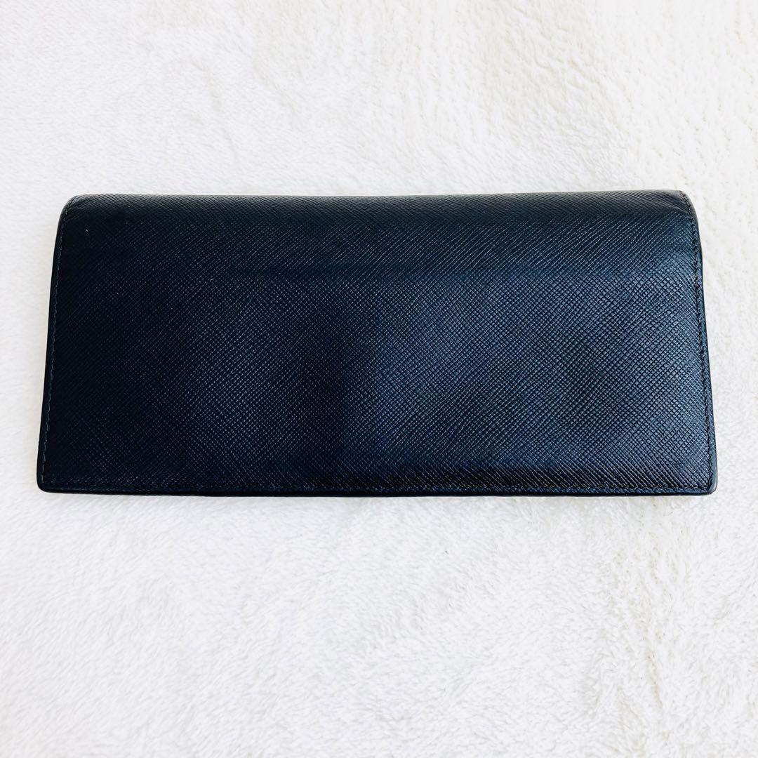 0525 RFID プラダ　長財布　サフィアーノ　メタルロゴ　シャイン　黒 0525 RFID プラダ 長財布 サフィアーノ メタルロゴ シャイン 黒