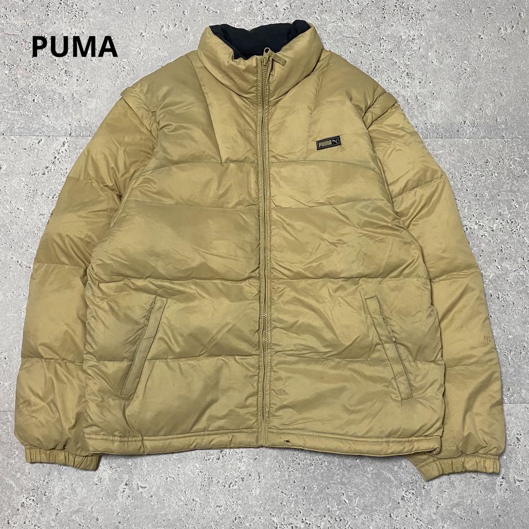 PUMA プーマ 90s Y2K ギミック ダウンジャケット イエローベージュ