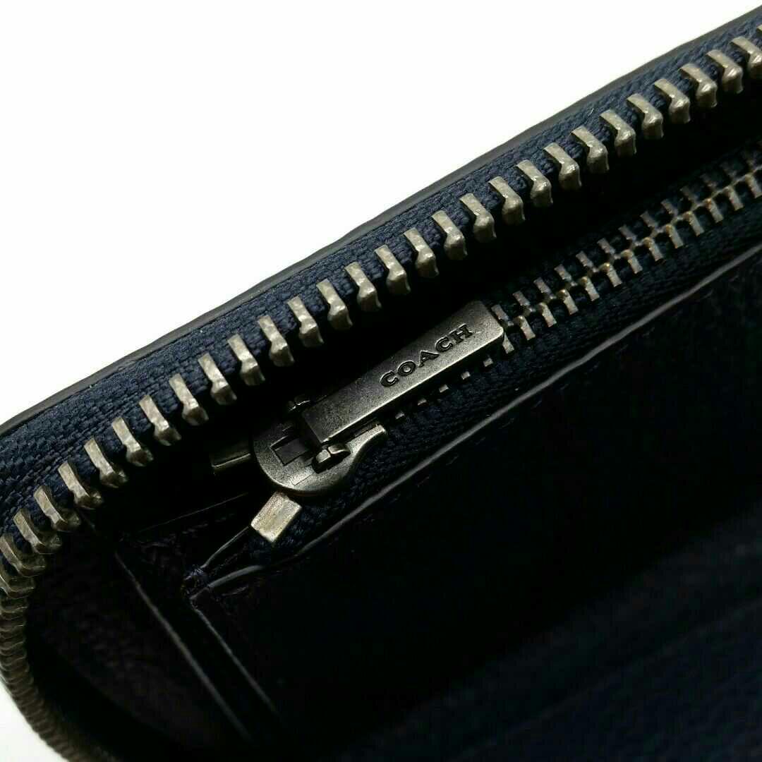 新作 新品 ネイビー レザー メンズ c3UOz-m27690976759 限定品 COACH 二つ折り財布 人気NEW