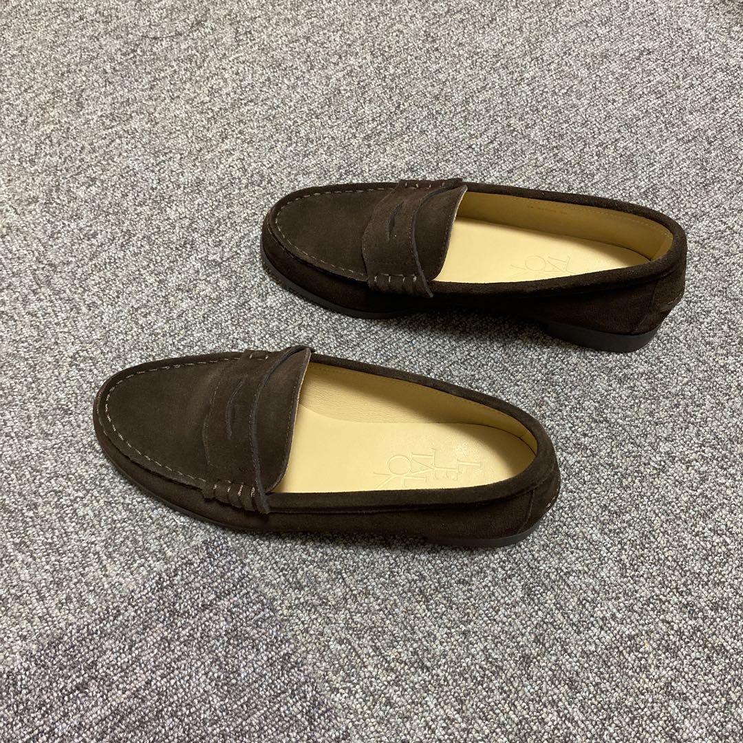 LE TALONリタロンレザースエードローファー brownブラウン24.5cm