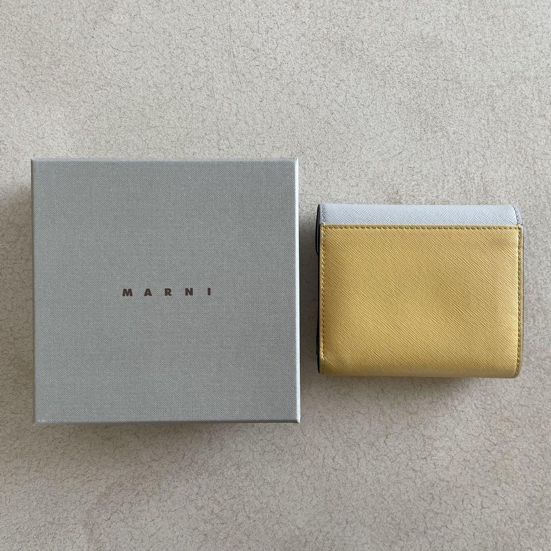 MARNI 二つ折り財布 イエロー/グレー
