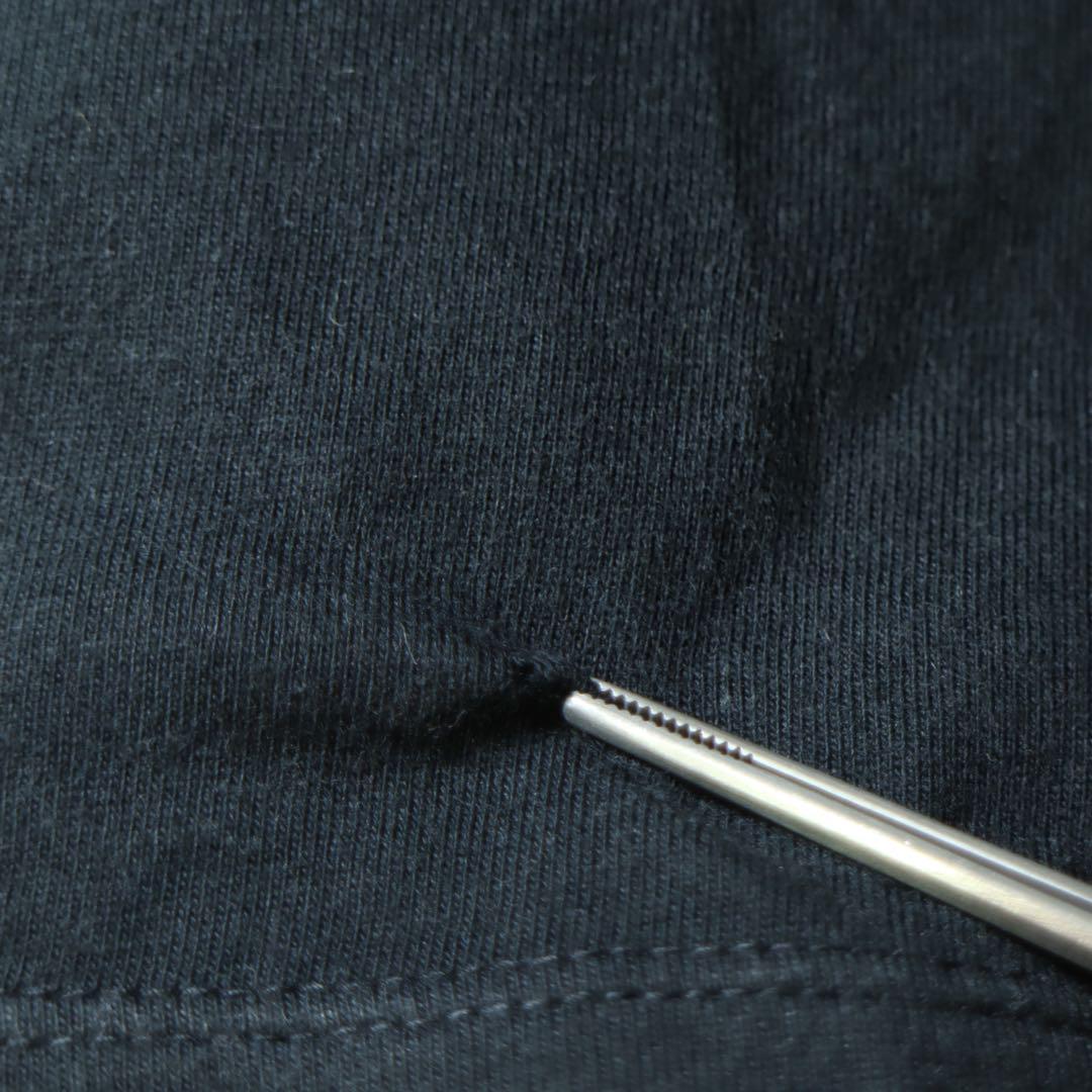 【アディダス】リンガーネックTシャツ デカロゴ カラフルロゴ ブラック L