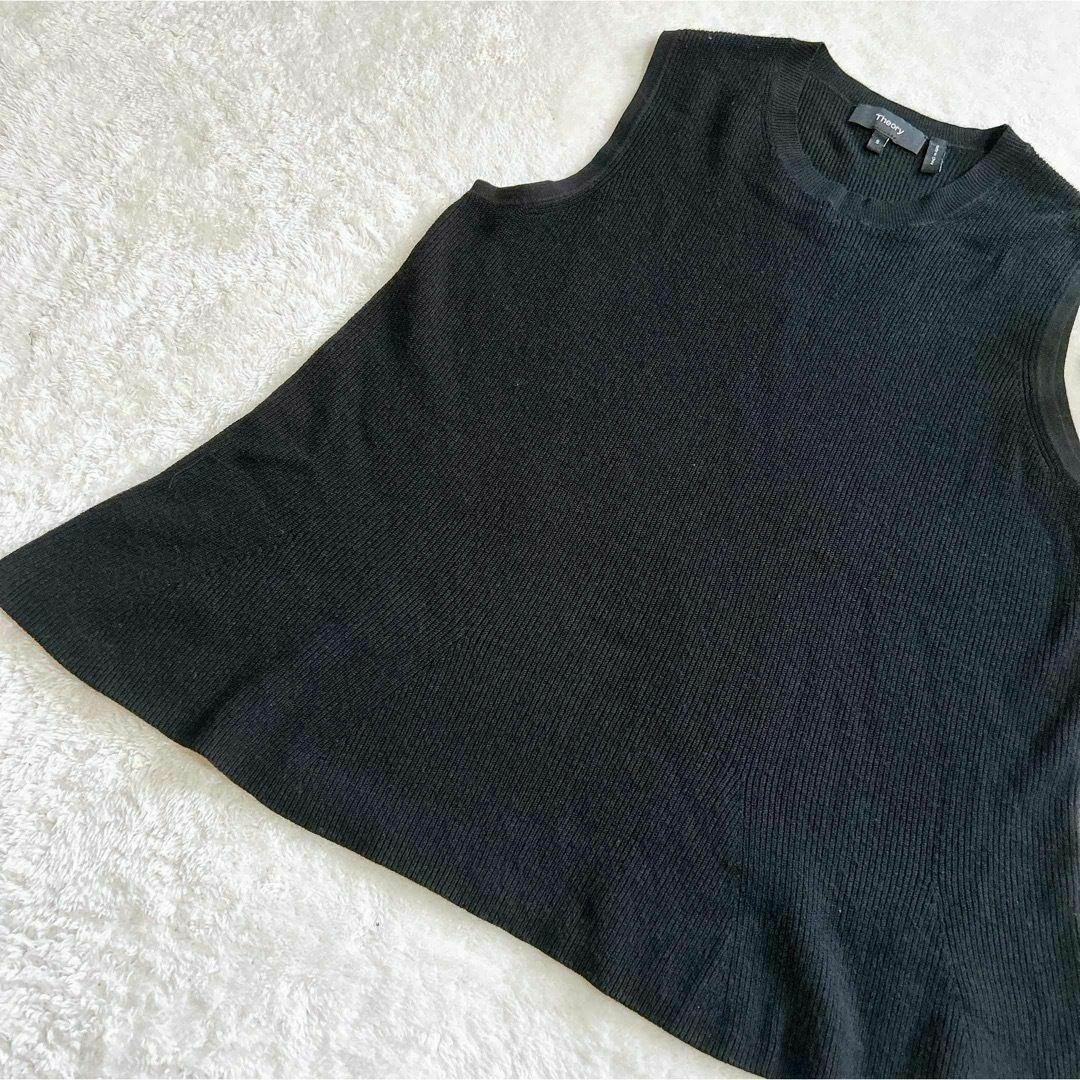 theory セオリー サマーニット ノースリーブ（S）ダークネイビー 美品 Theory セオリー ノースリーブニット サマーニット - メルカリ