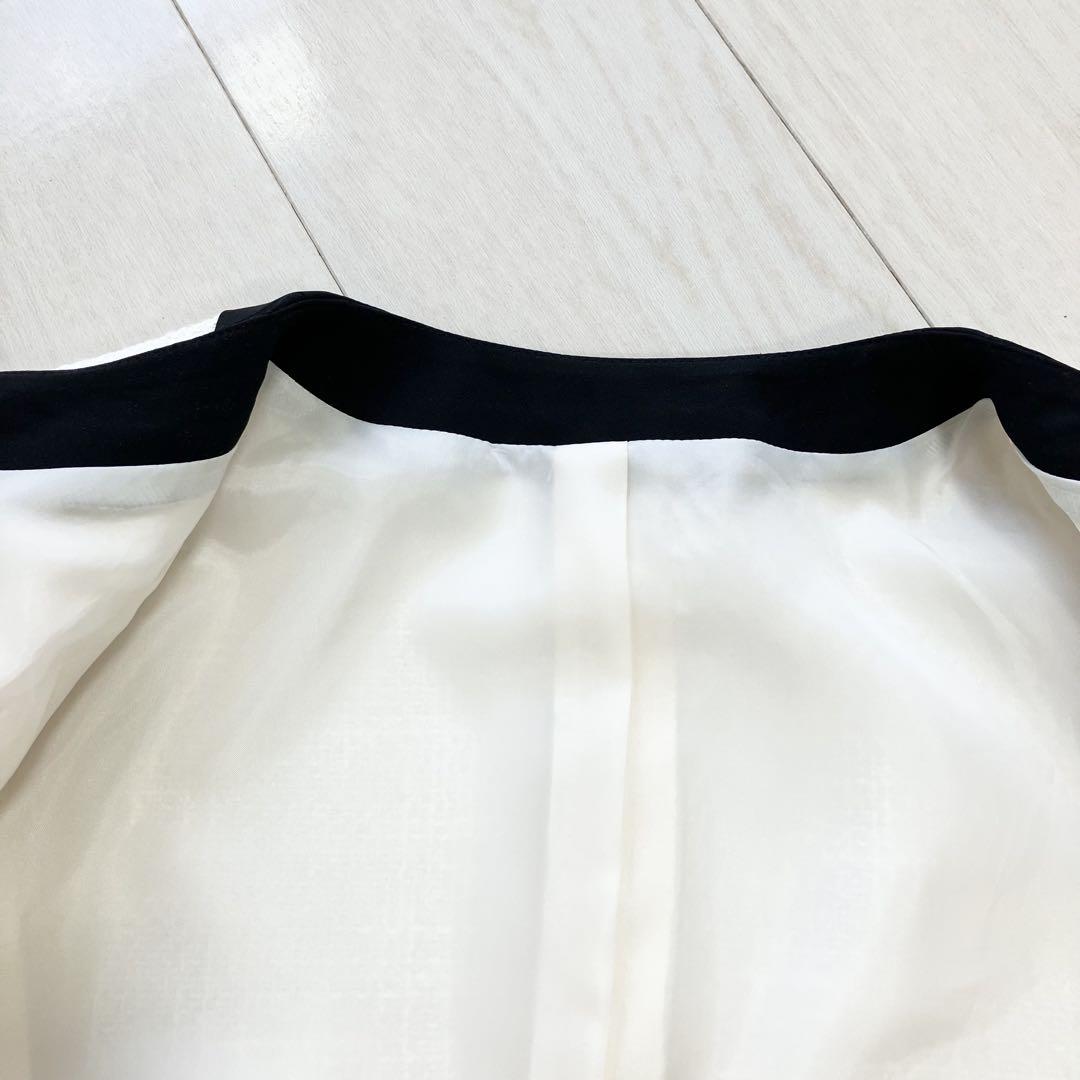 洗える＆防シワ　WEB限定！WHITEJOOLA　ツイード金ボタンジャケット　M