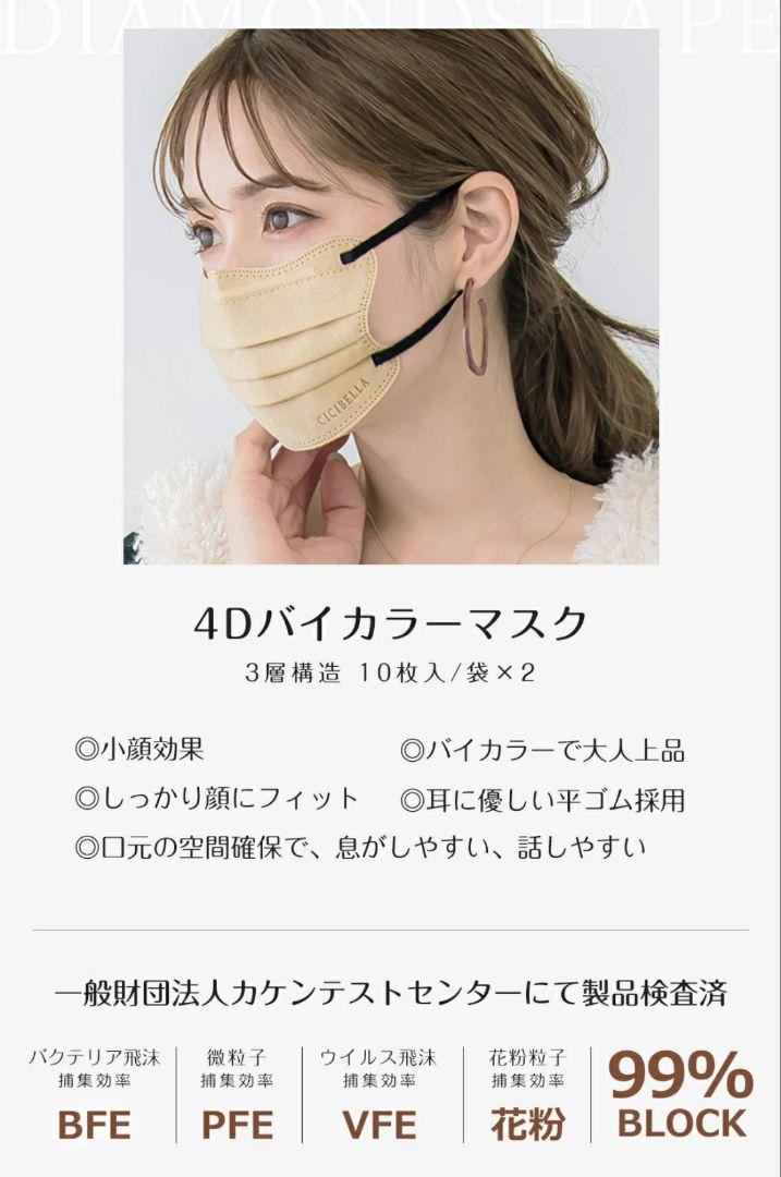 シシベラ CICIBELLA 4Dマスク プリーツタイプ 60枚3色セット①