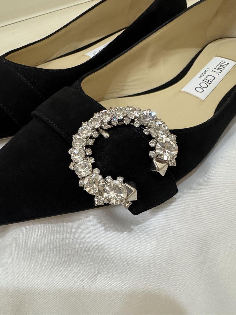 JIMMY CHOO ブラック スエード フラットシューズ Jimmy Choo スエード ブラック フラットシューズ サイズ36