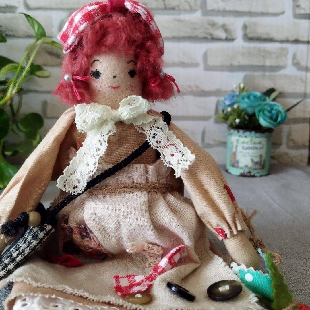カントリードール♡ハンドメイド♡お人形♡ピンク♡ カントリードール 手作り人形 ハンドメイドドール