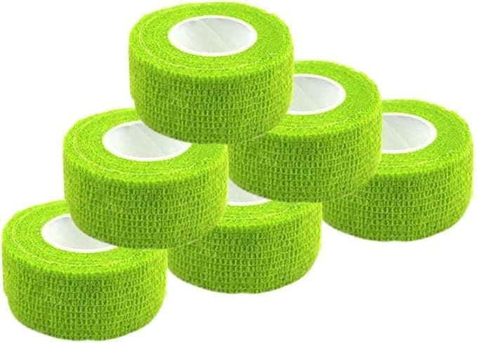 自着性テープ テーピング エラスチックバンデージ 弾性包帯 伸縮性 厚手 6巻