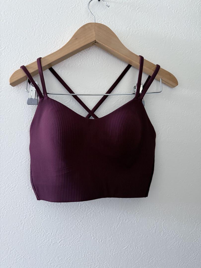 Lululemon バーガンディ クロスストラップ ブラトップ