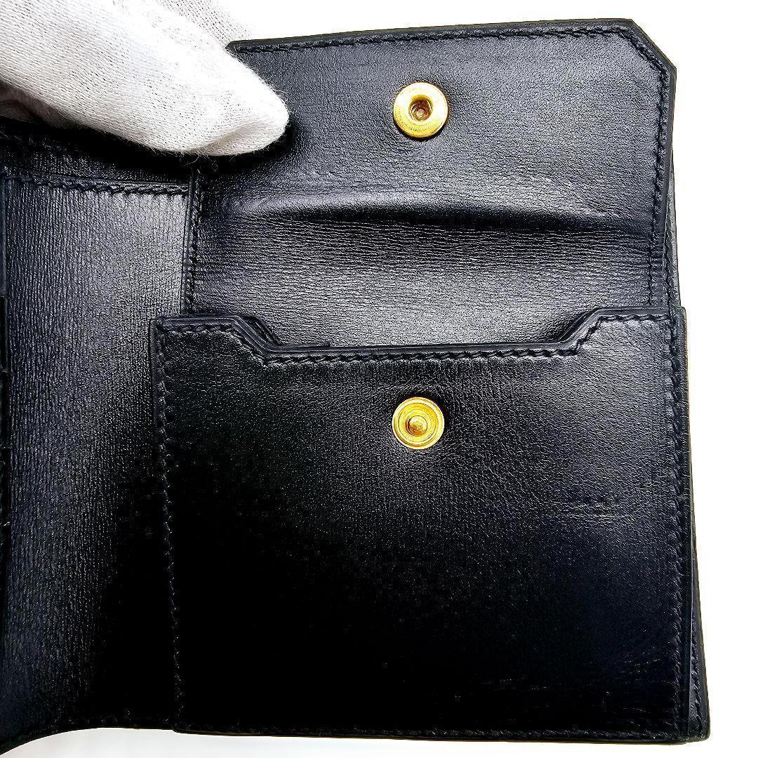 【未使用品級】エルメス　財布　2つ折財布　ブラック　レザー　メンズ