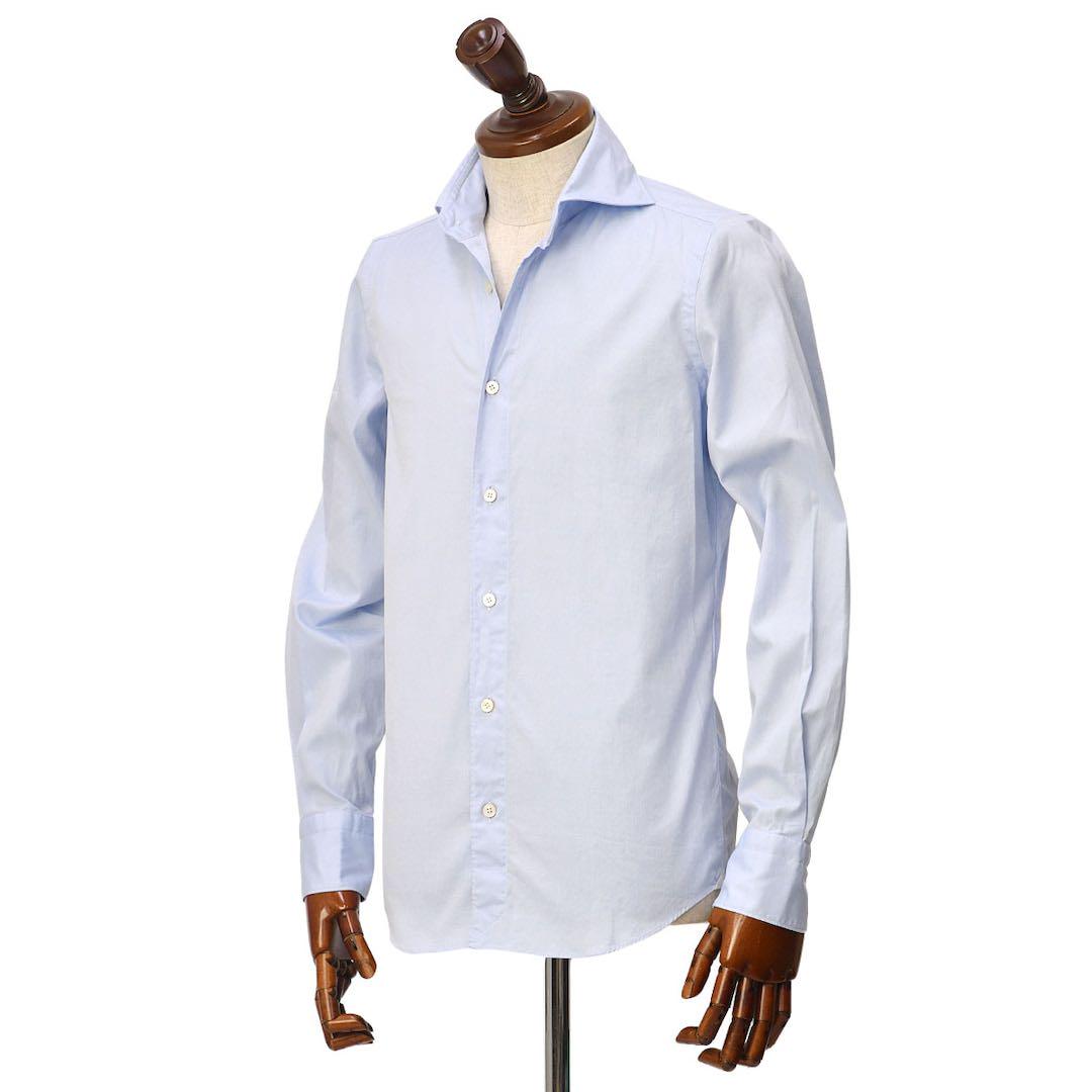 Finamore フィナモレ シャツ PIERO BALI サックスブルー