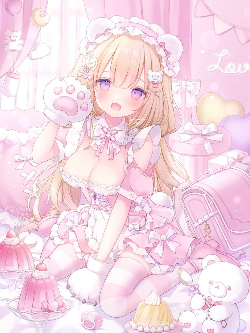 未使用 ♡ B2 ピンク タペストリー ♡ おもちもなか ♡ グッズ