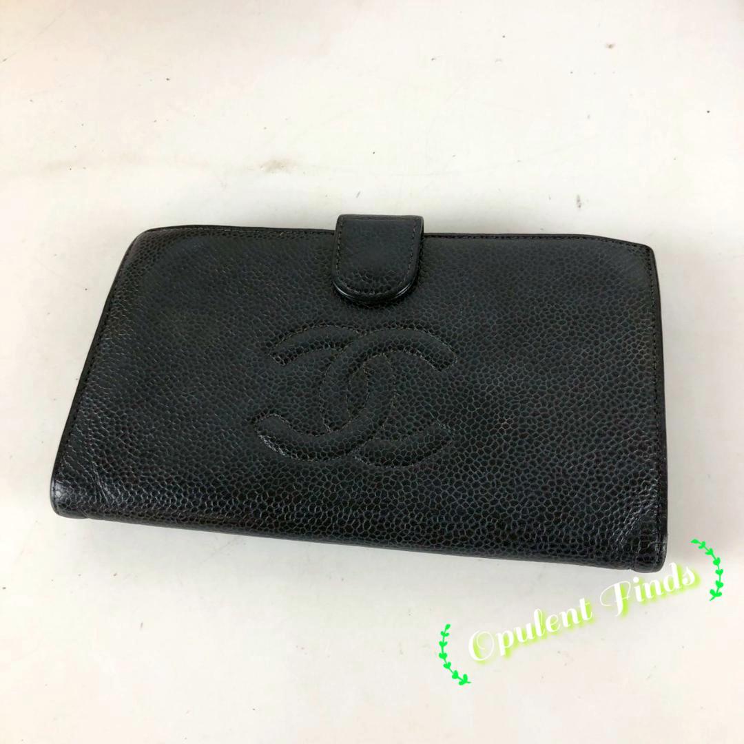 CHANEL シャネル ココマーク がま口 長財布 ブラック レディース