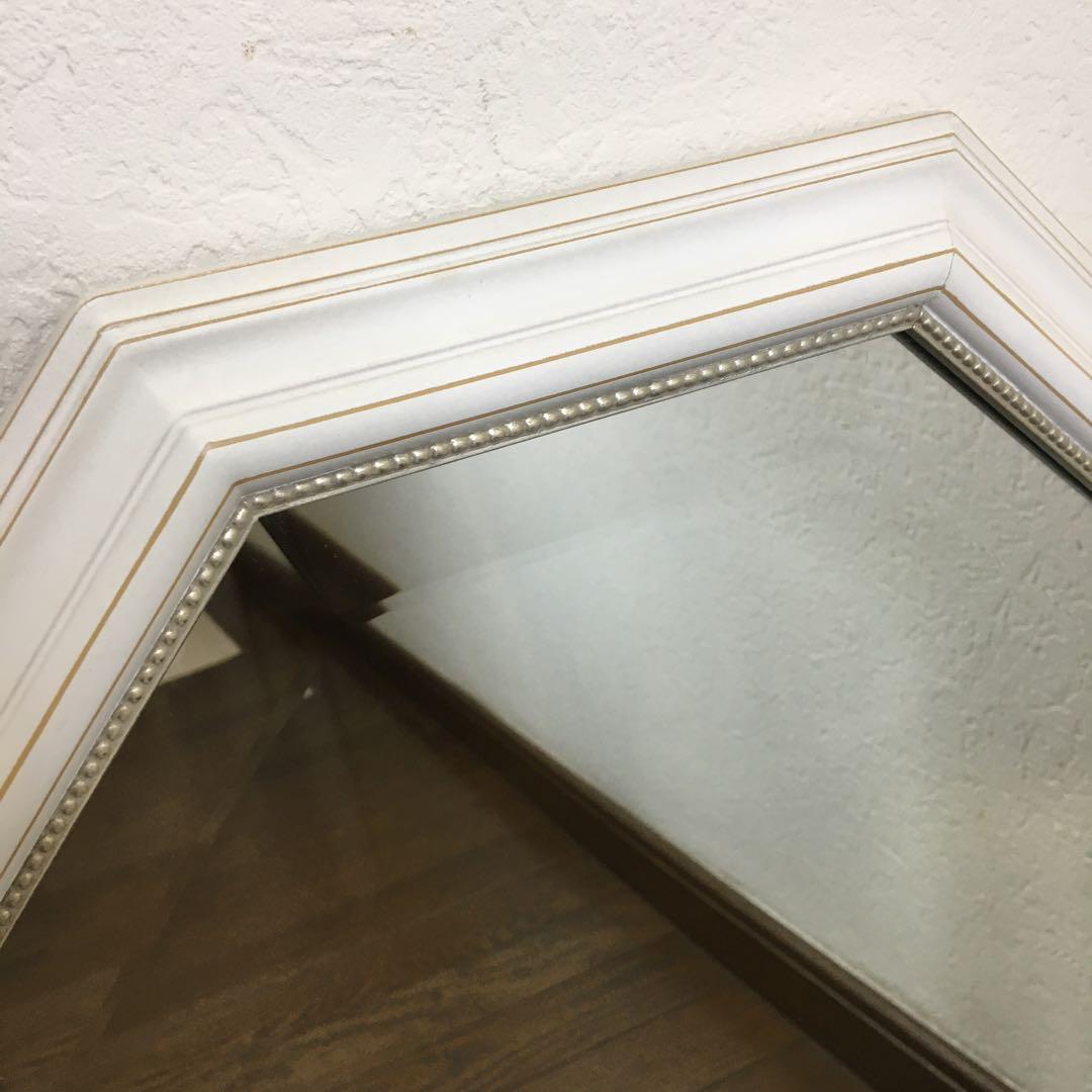 面取りが美しい 運気UP 八角 ウォールミラー 壁掛け鏡 ミラー カガミ