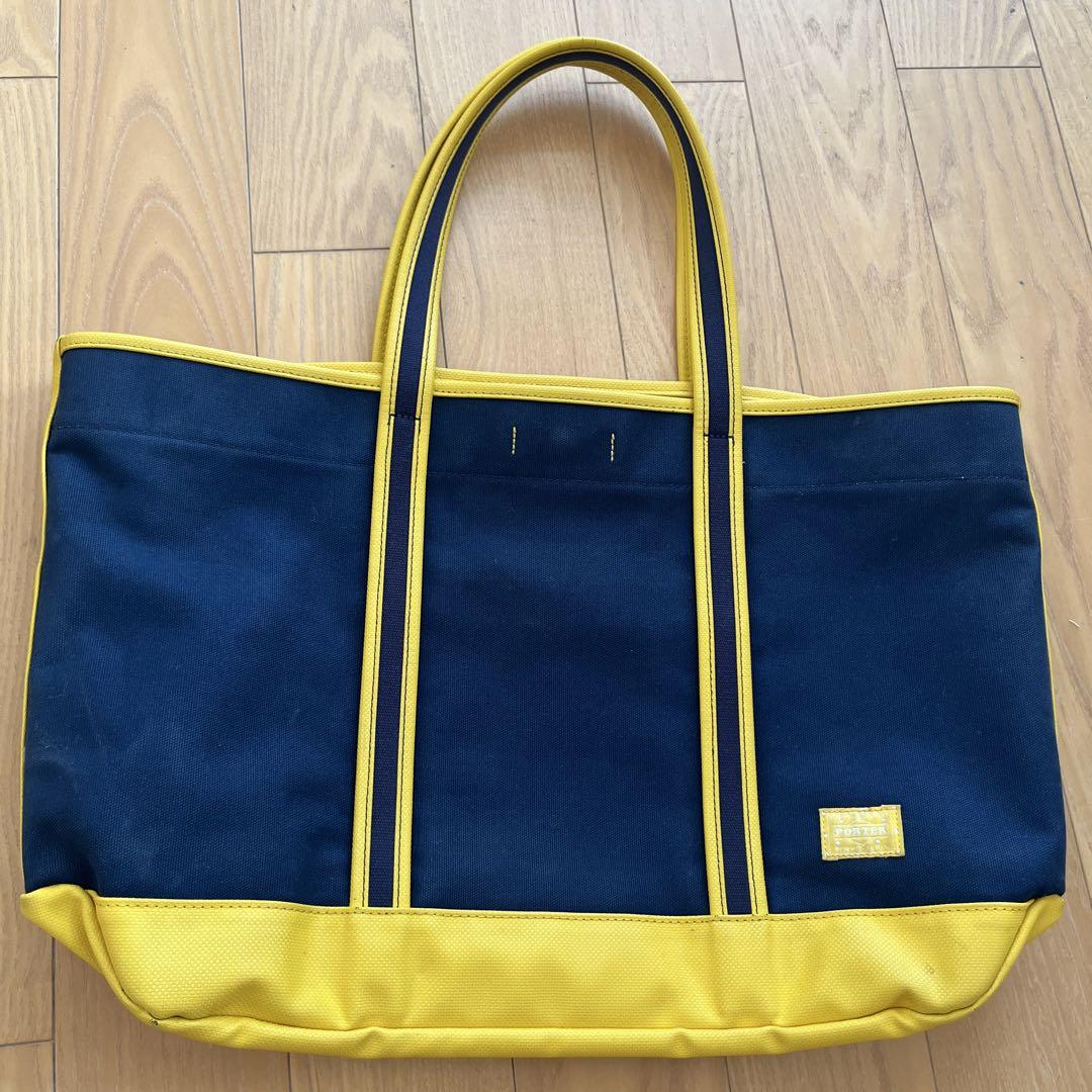 再々お値下げ♡ PORTER トートバッグ ネイビー/イエロー - メルカリ