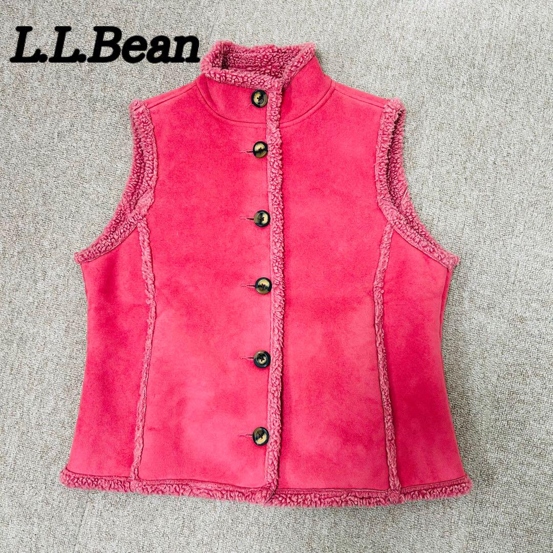 【美品】L.L.Bean エルエルビーン　裏ボア ベスト　Sサイズ ピンク