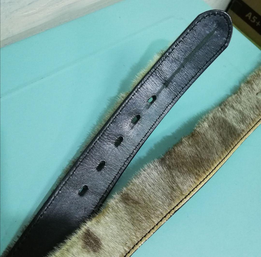 美品☆DOLCE VITA ドルチェヴィータ レザーベルト ハラコ 32 メンズ